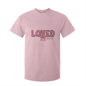 Loved John 3:16 T Shirt For Kid Christian Religious God Bible Verses Valentine's Day Pink Bow TS11 Light Pink Print Your Wear