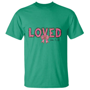 Loved John 3:16 T Shirt Christian Religious God Bible Verses Valentine's Day Pink Bow TS11 Irish Green Print Your Wear