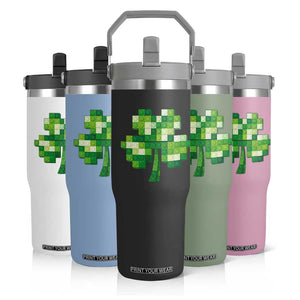 Funny St Patricks Day Shamrock Building Blocks Bricks Flip Straw Tumbler TS11 Print Your Wear