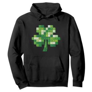 Funny St Patricks Day Shamrock Building Blocks Bricks Hoodie TS11 Black Print Your Wear