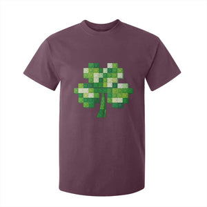 Funny St Patricks Day Shamrock Building Blocks Bricks T Shirt For Kid TS11 Maroon Print Your Wear