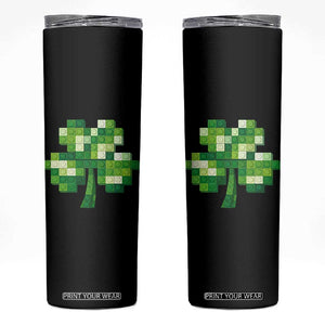 Funny St Patricks Day Shamrock Building Blocks Bricks Skinny Tumbler TS11 Black Print Your Wear