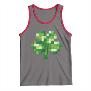 Funny St Patricks Day Shamrock Building Blocks Bricks Tank Top TS11 Deep Heather Red Print Your Wear