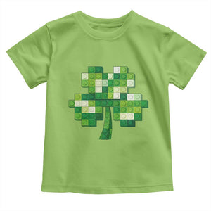Funny St Patricks Day Shamrock Building Blocks Bricks Toddler T Shirt TS11 Lime Print Your Wear