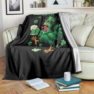 Funny F Caw F Chicken St Patricks Day Throw Blanket Irish Beer Drinking Shamrock Print TS11 Print Your Wear