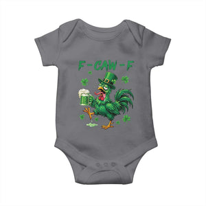 Funny F Caw F Chicken St Patricks Day Baby Onesie Irish Beer Drinking Shamrock Print TS11 Charcoal Print Your Wear