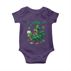 Funny F Caw F Chicken St Patricks Day Baby Onesie Irish Beer Drinking Shamrock Print TS11 Purple Print Your Wear