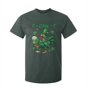 Funny F Caw F Chicken St Patricks Day T Shirt For Kid Irish Beer Drinking Shamrock Print TS11 Dark Forest Green Print Your Wear