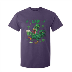 Funny F Caw F Chicken St Patricks Day T Shirt For Kid Irish Beer Drinking Shamrock Print TS11 Purple Print Your Wear