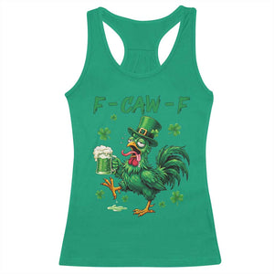 Funny F Caw F Chicken St Patricks Day - Racerback Tank Top Irish Green Print Your Wear