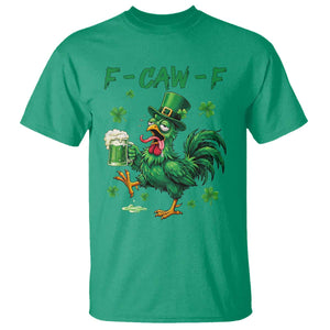 Funny F Caw F Chicken St Patricks Day T Shirt - Irish Beer Drinking Shamrock Print Tee TS11 Irish Green Print Your Wear