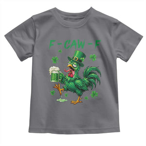 Funny F Caw F Chicken St Patricks Day Toddler T Shirt Irish Beer Drinking Shamrock Print TS11 Charcoal Print Your Wear