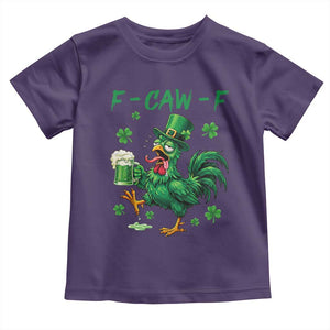 Funny F Caw F Chicken St Patricks Day Toddler T Shirt Irish Beer Drinking Shamrock Print TS11 Purple Print Your Wear