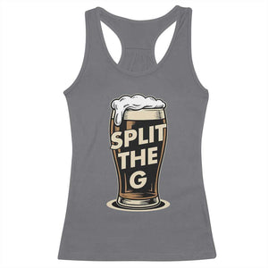 Funny Irish Beer Slit The G Racerback Tank Top Stout Beer Drinking Lover TS11 Charcoal Print Your Wear