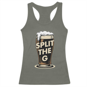 Funny Irish Beer Slit The G Racerback Tank Top Stout Beer Drinking Lover TS11 Military Green Print Your Wear