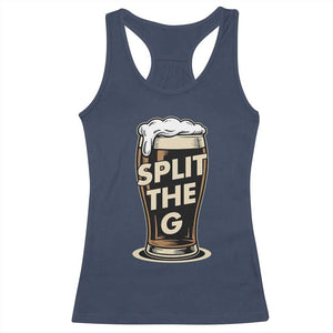 Funny Irish Beer Slit The G Racerback Tank Top Stout Beer Drinking Lover TS11 Navy Print Your Wear