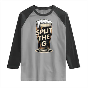 Funny Irish Beer Slit The G Raglan Shirt Stout Beer Drinking Lover TS11 Sport Gray Black Print Your Wear