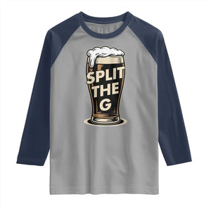 Funny Irish Beer Slit The G Raglan Shirt Stout Beer Drinking Lover TS11 Sport Gray Navy Print Your Wear