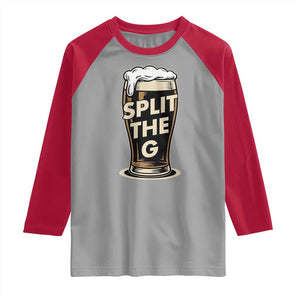 Funny Irish Beer Slit The G Raglan Shirt Stout Beer Drinking Lover TS11 Sport Gray Red Print Your Wear