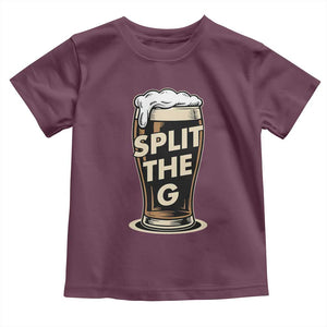 Funny Irish Beer Slit The G Toddler T Shirt Stout Beer Drinking Lover TS11 Maroon Print Your Wear