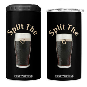 Funny Irish Beer Split The G 4 in 1 Can Cooler Tumbler St Patricks Day Stout Beer Drinking Day TS11 One Size: 16 oz Black Print Your Wear