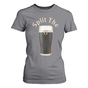 Funny Irish Beer Split The G T Shirt For Women St Patricks Day Stout Beer Drinking Day TS11 Charcoal Print Your Wear
