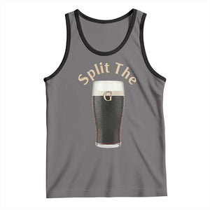 Funny Irish Beer Split The G Tank Top St Patricks Day Stout Beer Drinking Day TS11 Deep Heather Black Print Your Wear