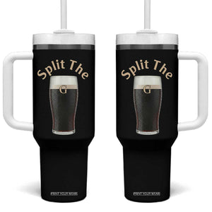 Funny Irish Beer Split The G Tumbler With Handle St Patricks Day Stout Beer Drinking Day TS11 One Size: 40 oz Black Print Your Wear