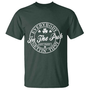 Everybody In The Pub Gettin Tipsy T Shirt Funny St Patricks Day Beer Drinking TS11 Dark Forest Green Print Your Wear