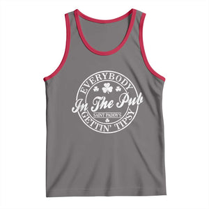 Everybody In The Pub Gettin Tipsy Tank Top Funny St Patricks Day Beer Drinking TS11 Deep Heather Red Print Your Wear