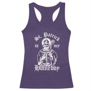 Saint Patrick Is My Homeboy Racerback Tank Top Funny St Patricks Day TS11 Purple Print Your Wear