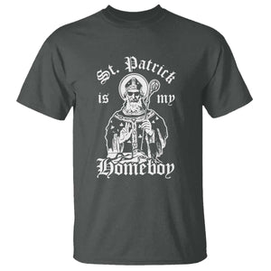 Saint Patrick Is My Homeboy T Shirt Funny St Patricks Day TS11 Dark Heather Print Your Wear