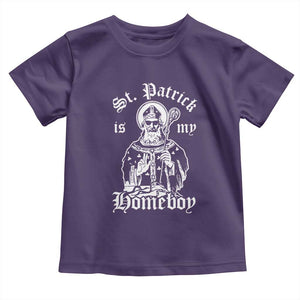 Saint Patrick Is My Homeboy Toddler T Shirt Funny St Patricks Day TS11 Purple Print Your Wear