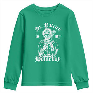 Saint Patrick Is My Homeboy Youth Sweatshirt Funny St Patricks Day TS11 Irish Green Print Your Wear