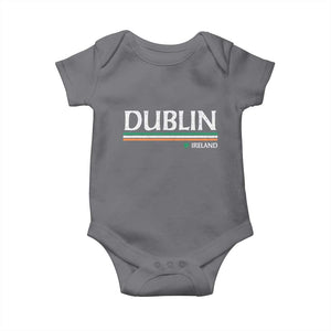 Dublin Ireland Baby Onesie Ireland Flag Souvenirs St Patricks Day Shamrock TS11 Charcoal Print Your Wear