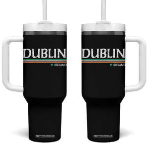 Dublin Ireland Tumbler With Handle Ireland Flag Souvenirs St Patricks Day Shamrock TS11 One Size: 40 oz Black Print Your Wear