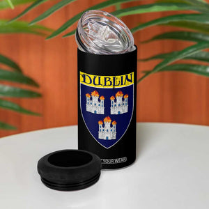Dublin Ireland 4 in 1 Can Cooler Tumbler The Coat of Arms of Dublin Three Burning Castles TS11 Print Your Wear