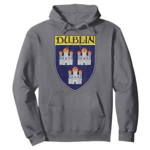 Dublin Ireland Hoodie The Coat of Arms of Dublin Three Burning Castles TS11 Charcoal Print Your Wear