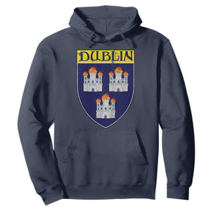 Dublin Ireland Hoodie The Coat of Arms of Dublin Three Burning Castles TS11 Navy Print Your Wear