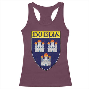 Dublin Ireland Racerback Tank Top The Coat of Arms of Dublin Three Burning Castles TS11 Maroon Print Your Wear