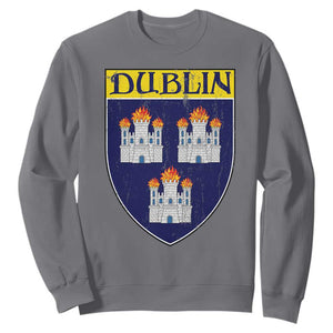 Dublin Ireland Sweatshirt The Coat of Arms of Dublin Three Burning Castles TS11 Charcoal Print Your Wear