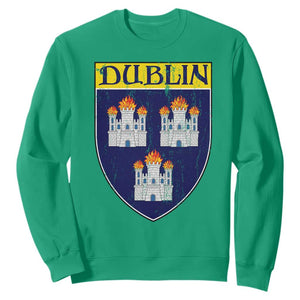 Dublin Ireland Sweatshirt The Coat of Arms of Dublin Three Burning Castles TS11 Irish Green Print Your Wear