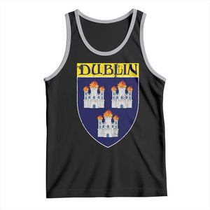 Dublin Ireland Tank Top The Coat of Arms of Dublin Three Burning Castles TS11 Black Athletic Heather Print Your Wear