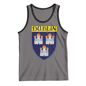 Dublin Ireland Tank Top The Coat of Arms of Dublin Three Burning Castles TS11 Deep Heather Black Print Your Wear