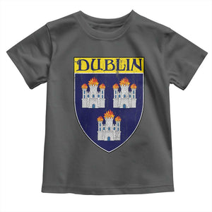 Dublin Ireland Toddler T Shirt The Coat of Arms of Dublin Three Burning Castles TS11 Dark Heather Print Your Wear