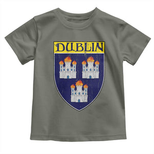 Dublin Ireland Toddler T Shirt The Coat of Arms of Dublin Three Burning Castles TS11 Military Green Print Your Wear