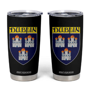 Dublin Ireland Tumbler Cup The Coat of Arms of Dublin Three Burning Castles TS11 Black Print Your Wear