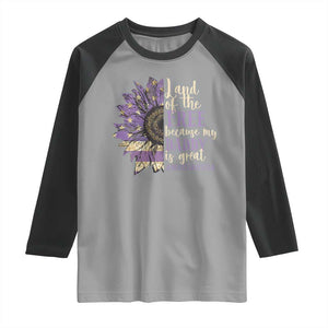 Military Child Month Raglan Shirt Land Of The Free Because My Daddy Is Great Purple Sunflower TS11 Sport Gray Black Print Your Wear