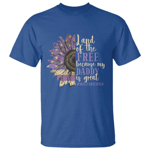Military Child Month T Shirt Land Of The Free Because My Daddy Is Great Purple Sunflower TS11 Royal Blue Print Your Wear