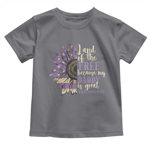 Military Child Month Toddler T Shirt Land Of The Free Because My Daddy Is Great Purple Sunflower TS11 Charcoal Print Your Wear